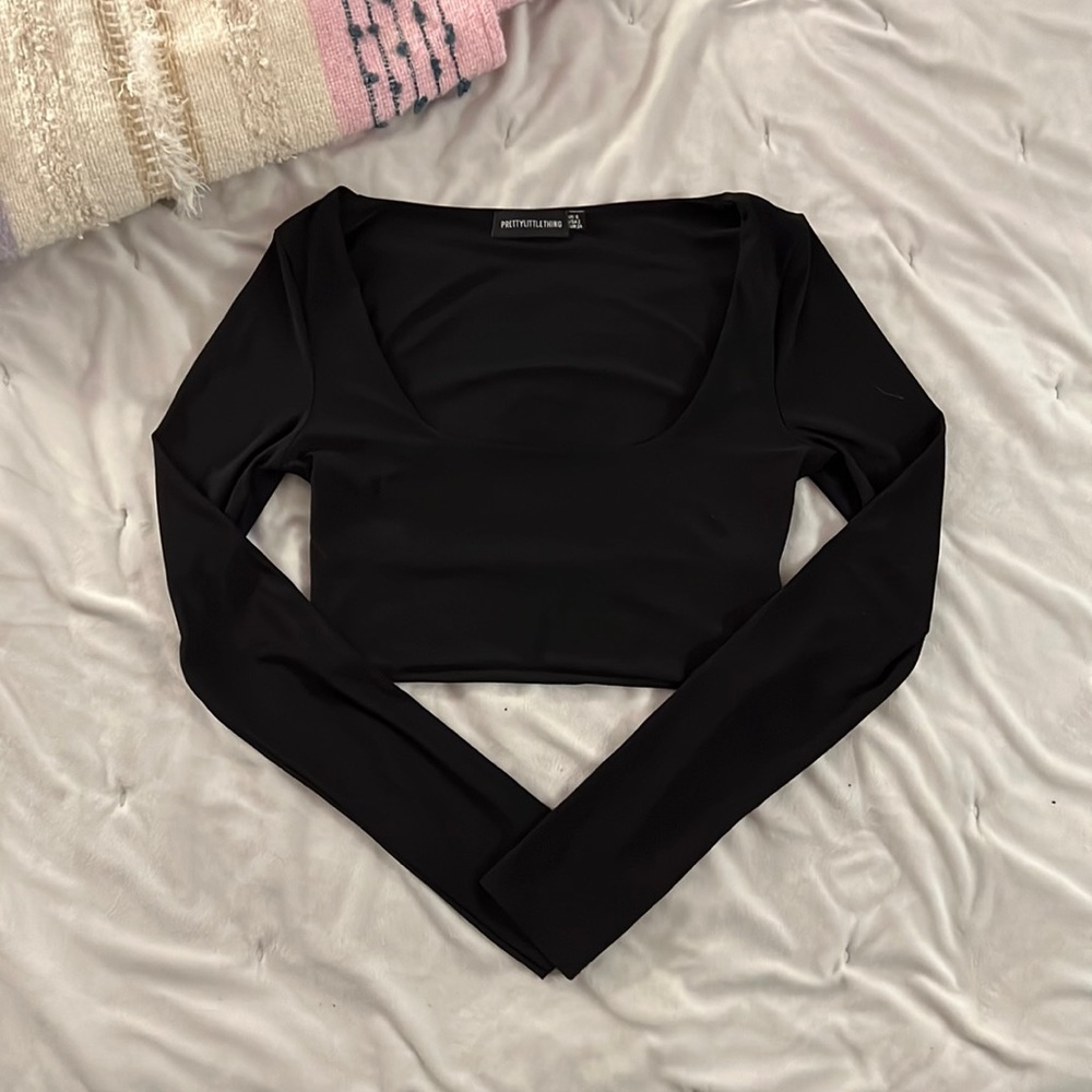 Pretty little thing long sleeve slinky top
